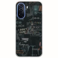 Aesthetic Black Huawei Nova Y70 Flexible TPU (Διάφανη Σιλικόνη)
