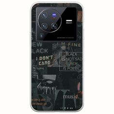 Aesthetic Black Vivo X80 Pro Flexible TPU (Διάφανη Σιλικόνη)