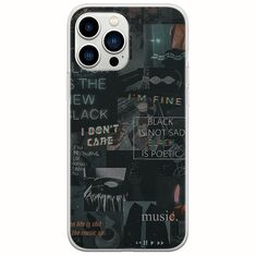 Aesthetic Black iPhone 14 Pro Flexible TPU (Διάφανη Σιλικόνη)