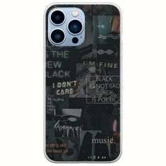 Aesthetic Black iPhone 14 Pro Max Flexible TPU (Διάφανη Σιλικόνη)