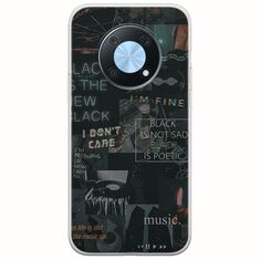 Aesthetic Black Huawei Nova Y90 Flexible TPU (Διάφανη Σιλικόνη)