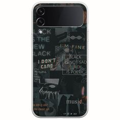 Aesthetic Black Samsung Galaxy Z Flip 4 5G Flexible TPU (Διάφανη Σιλικόνη)