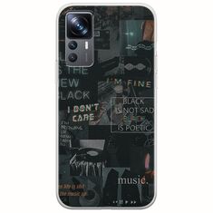 Aesthetic Black Xiaomi 12T / 12T Pro Flexible TPU (Διάφανη Σιλικόνη)