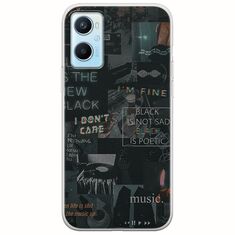 Aesthetic Black Oppo A96 4G Flexible TPU (Διάφανη Σιλικόνη)