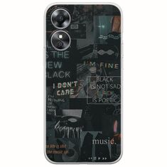 Aesthetic Black Oppo A17 Flexible TPU (Διάφανη Σιλικόνη)