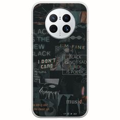 Aesthetic Black Huawei Mate 50 Pro Flexible TPU (Διάφανη Σιλικόνη)