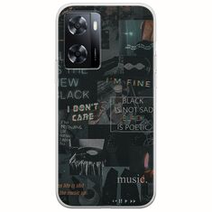 Aesthetic Black Oppo A57 4G Flexible TPU (Διάφανη Σιλικόνη)