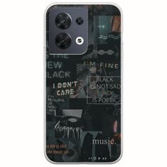 Aesthetic Black Oppo Reno 8 5G Flexible TPU (Διάφανη Σιλικόνη)