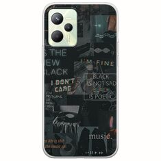 Aesthetic Black Realme Narzo 50A Prime Flexible TPU (Διάφανη Σιλικόνη)
