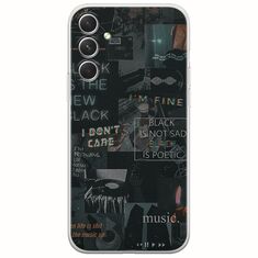 Aesthetic Black Samsung Galaxy A34 5G Flexible TPU (Διάφανη Σιλικόνη)