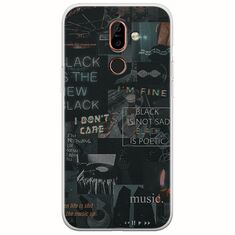 Aesthetic Black Nokia 7 Plus  Flexible TPU (Διάφανη Σιλικόνη)