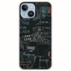 Aesthetic Black iPhone 15 Flexible TPU (Διάφανη Σιλικόνη)