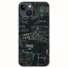 Aesthetic Black iPhone 15 Plus Flexible TPU (Διάφανη Σιλικόνη)