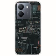 Aesthetic Black Vivo Y36 4G / 5G Flexible TPU (Διάφανη Σιλικόνη)