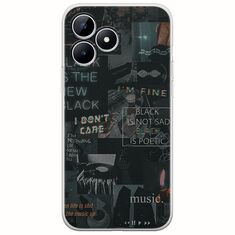 Aesthetic Black Realme Note 50 Flexible TPU (Διάφανη Σιλικόνη)