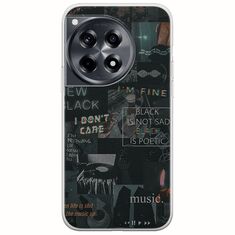 Aesthetic Black OnePlus 12R 5G Flexible TPU (Διάφανη Σιλικόνη)
