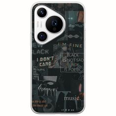 Aesthetic Black Huawei Pura 70 Pro Flexible TPU (Διάφανη Σιλικόνη)