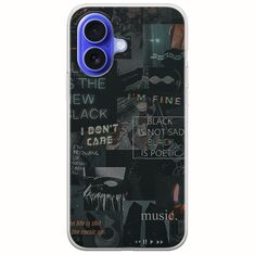 Aesthetic Black iPhone 16 Flexible TPU (Διάφανη Σιλικόνη)
