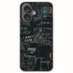 Aesthetic Black iPhone 16 Plus Flexible TPU (Διάφανη Σιλικόνη)
