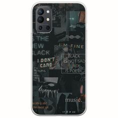 Aesthetic Black OnePlus 9R 5G Flexible TPU (Διάφανη Σιλικόνη)
