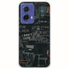Aesthetic Black Motorola Moto G85 5G Flexible TPU (Διάφανη Σιλικόνη)