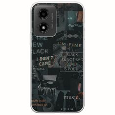 Aesthetic Black Motorola Moto G04 Flexible TPU (Διάφανη Σιλικόνη)