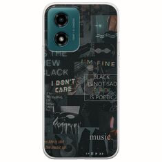 Aesthetic Black Motorola Moto G04s Flexible TPU (Διάφανη Σιλικόνη)