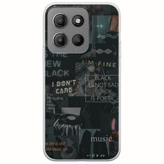 Aesthetic Black Motorola Moto G15 Flexible TPU (Διάφανη Σιλικόνη)