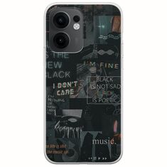 Aesthetic Black Oppo Reno 13 F 5G Flexible TPU (Διάφανη Σιλικόνη)