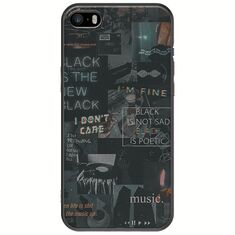 Aesthetic Black iPhone 5/5s/SE 2016 Black TPU (Μαύρη Σιλικόνη)