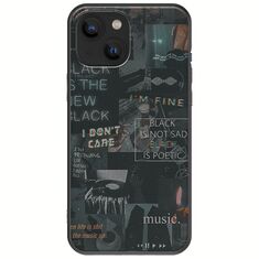 Aesthetic Black iPhone 13 mini Black TPU (Μαύρη Σιλικόνη)