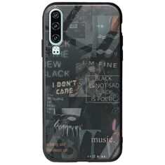 Aesthetic Black Huawei P30 Groove TPU (Tempered Glass και TPU)