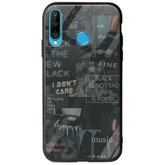 Aesthetic Black Huawei P30 Lite Groove TPU (Tempered Glass και TPU)