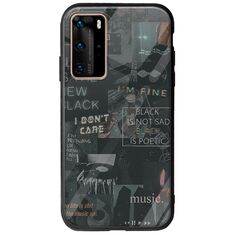 Aesthetic Black Huawei P40 Pro Groove TPU (Tempered Glass και TPU)