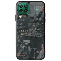 Aesthetic Black Huawei P40 Lite Groove TPU (Tempered Glass και TPU)