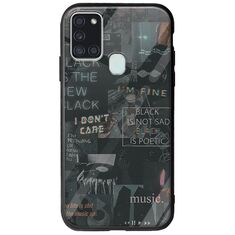 Aesthetic Black Samsung Galaxy A21s Groove TPU (Tempered Glass και TPU)