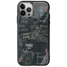 Aesthetic Black iPhone 12 Pro Max Groove TPU (Tempered Glass και TPU)