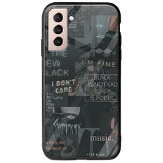 Aesthetic Black Samsung Galaxy S21 Groove TPU (Tempered Glass και TPU)
