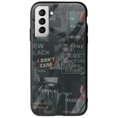 Aesthetic Black Samsung Galaxy S21 Plus Groove TPU (Tempered Glass και TPU)
