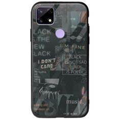 Aesthetic Black Realme C21 Groove TPU (Tempered Glass και TPU)