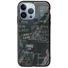 Aesthetic Black iPhone 13 Pro Groove TPU (Tempered Glass και TPU)