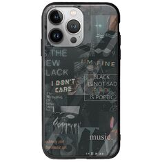 Aesthetic Black iPhone 13 Pro Max Groove TPU (Tempered Glass και TPU)