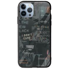 Aesthetic Black iPhone 12 Pro Groove TPU (Tempered Glass και TPU)