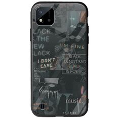 Aesthetic Black Realme C11 2021 Groove TPU (Tempered Glass και TPU)