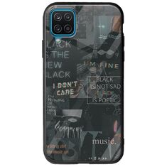 Aesthetic Black Samsung Galaxy M12 Groove TPU (Tempered Glass και TPU)