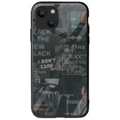 Aesthetic Black iPhone 14 Plus Groove TPU (Tempered Glass και TPU)