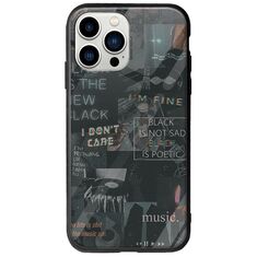 Aesthetic Black iPhone 14 Pro Groove TPU (Tempered Glass και TPU)