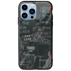 Aesthetic Black iPhone 14 Pro Max Groove TPU (Tempered Glass και TPU)