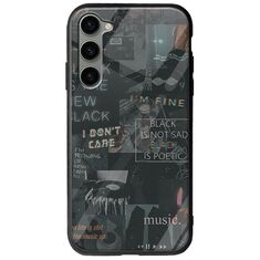 Aesthetic Black Samsung Galaxy S23 5G Groove TPU (Tempered Glass και TPU)