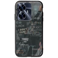 Aesthetic Black Realme C55 Groove TPU (Tempered Glass και TPU)